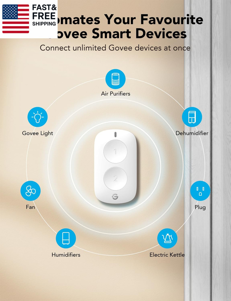 Smart Mini Double Button Switch, Group Control Multiple Devices, Versatile Wire