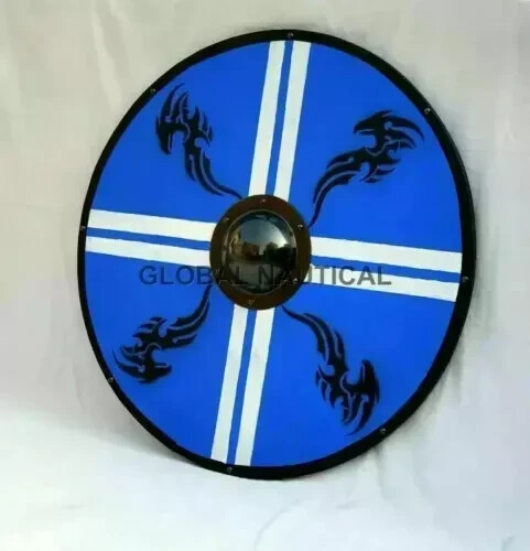 Medieval Warrior Shield Round Viking LARP Dragon Cosplay Battle Shield 24"