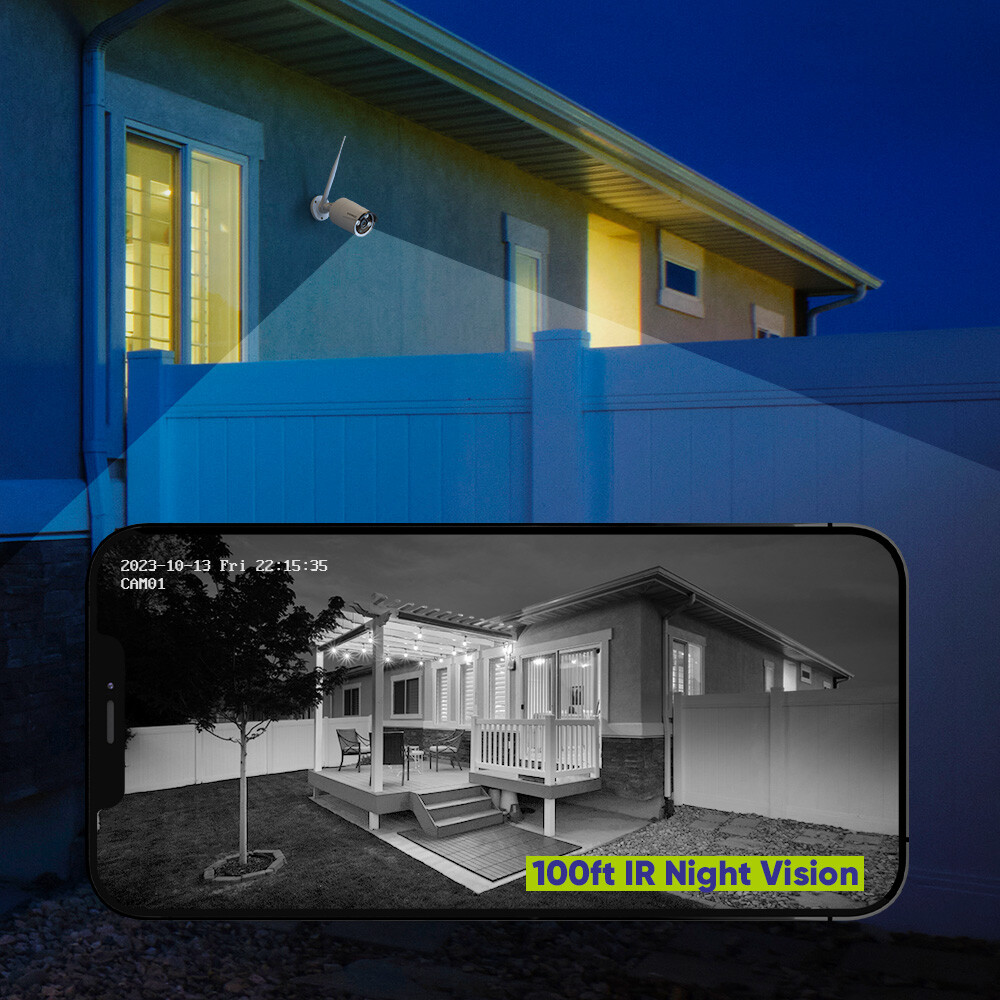 SANNCE 5MP Wireless Security Camera System 8CH NVR Two Way Audio Human Detection