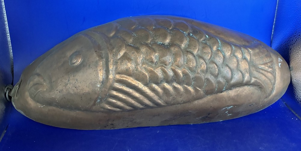 Large Hand Made Copper Tin Lined Fifsh Mold