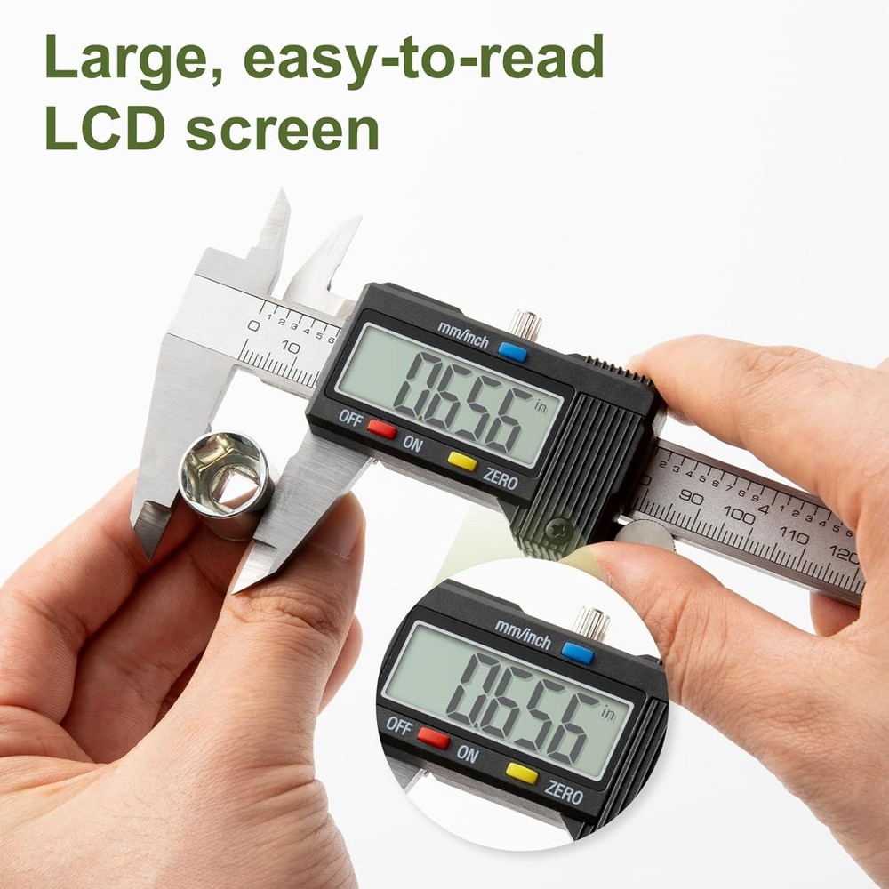 High Accuracy Digital Caliper 0-12” with Splash-Proof Display & Auto-Off Feature