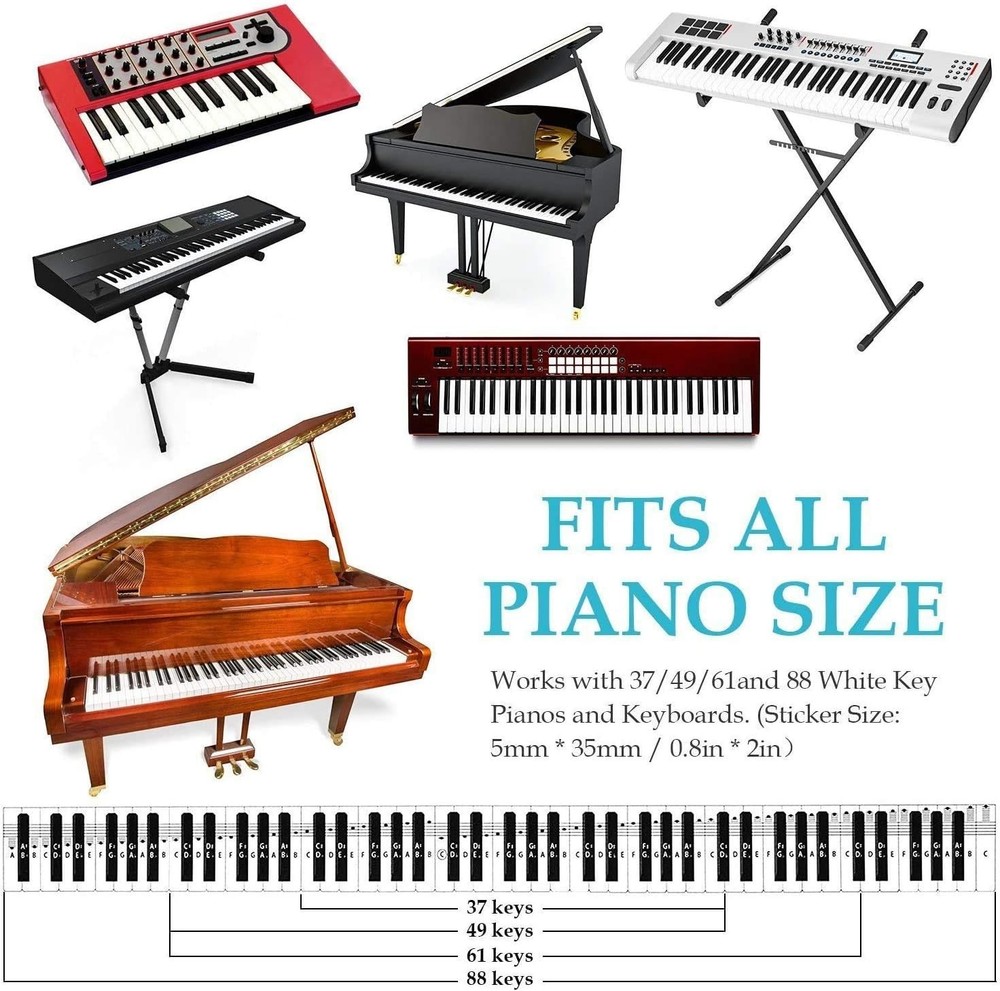 Comprehensive Piano Note Stickers for Beginners – Easy Install & Remove Labels