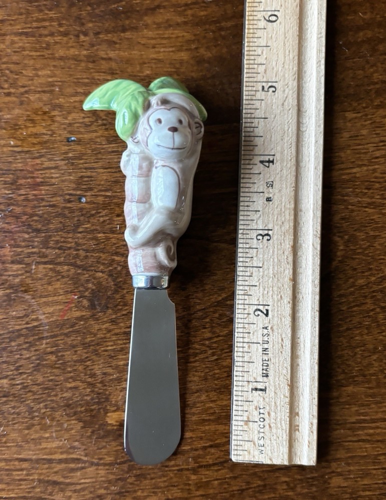 Tropical Spreaders Target 2008 (2) Monkey, Flower, Turtle, Ceramic Handle Set 4
