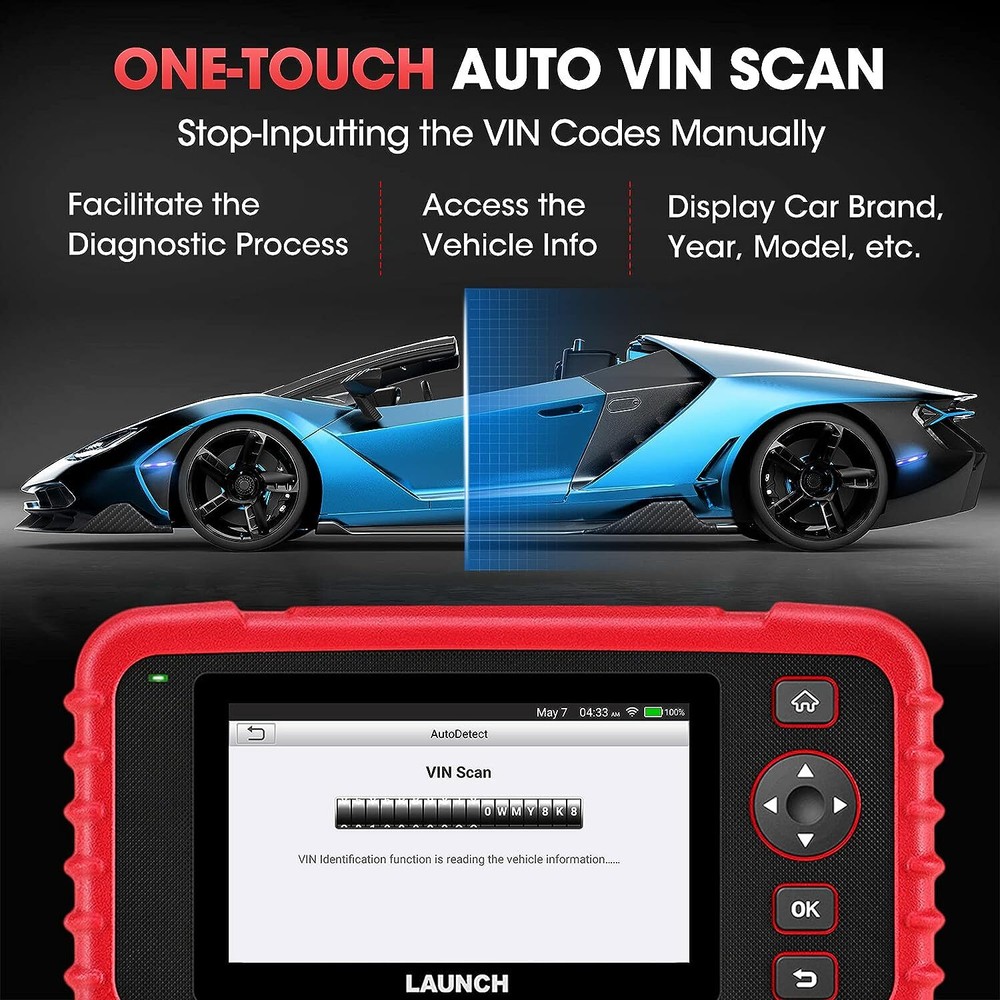 LAUNCH CRP123X OBD2 Scanner ABS SRS Code Reader Check Engine Car Diagnostic Tool