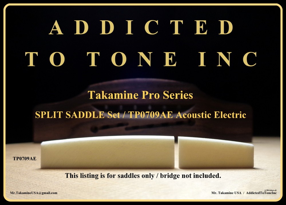Takamine Pro Series SPLIT SADDLE / Genuine OEM Part / unfinished BONE -TP0709AE