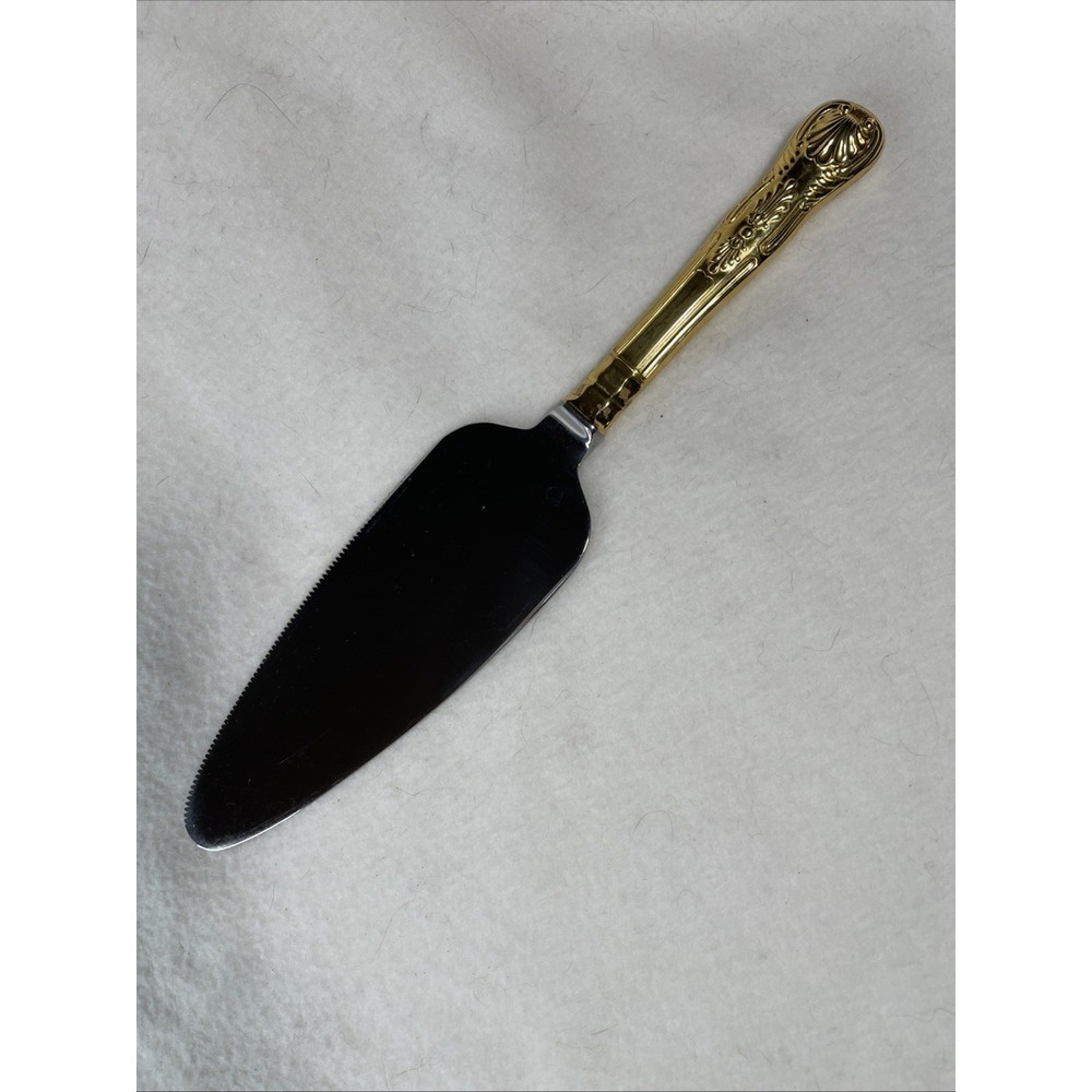 Heartline Stainless Steel Cake Server with Goldtone Handle