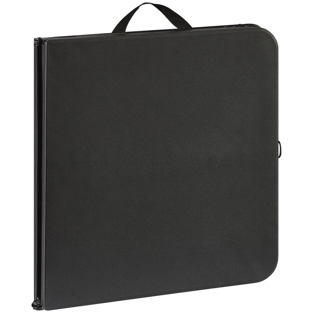 Mainstays 40" Plastic Adjustable Height Fold-in-Half Folding Table, Rich Black
