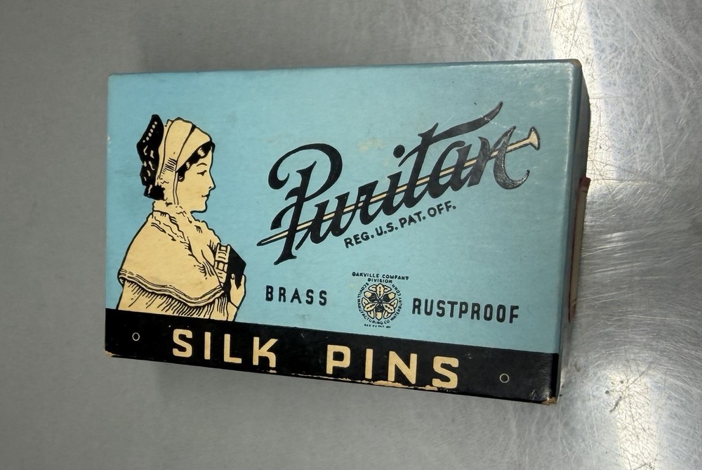 Vintage Puritan Silk Pins Box ~ With Random Pins