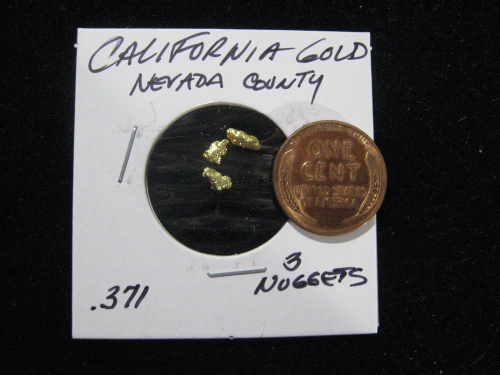 CALIFORNIA GOLD NUGGET NEVADA COUNTY .371 GRAM