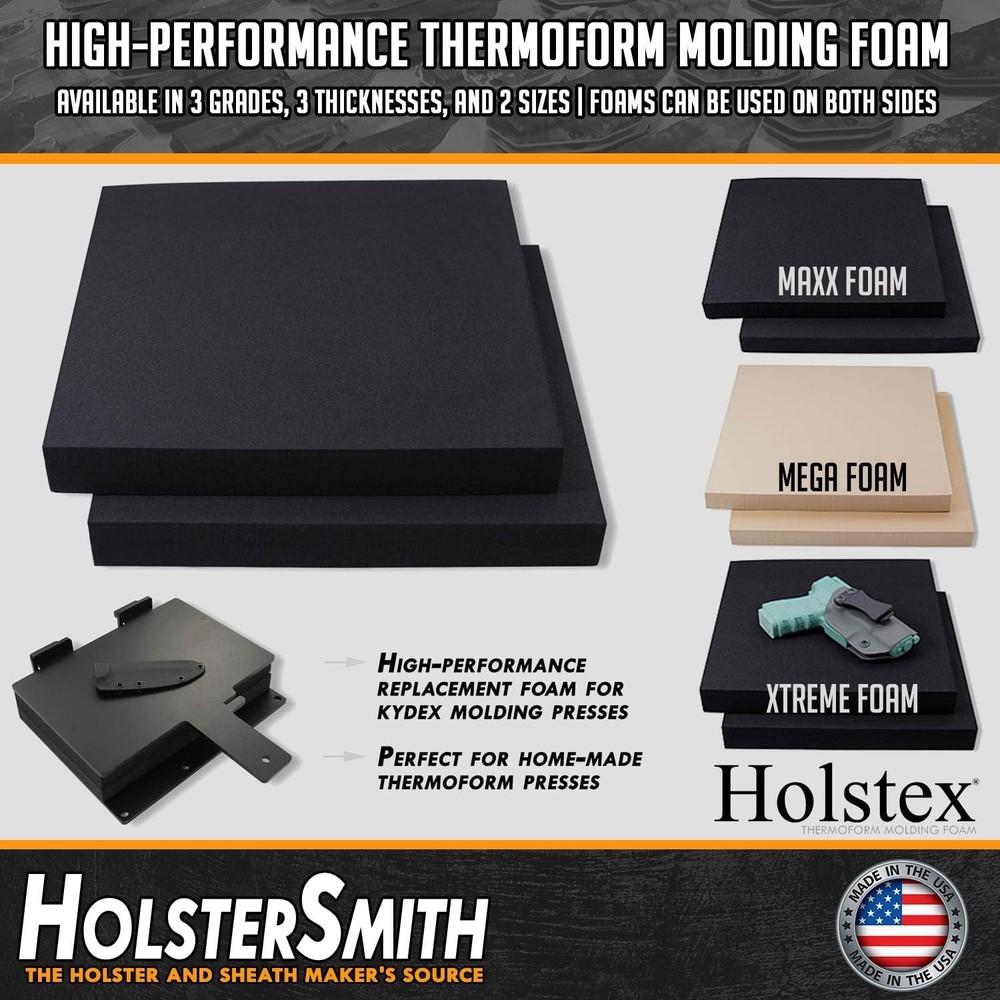 Mega Form Thermoform Molding Foam 8x12x1 - 2 Pack for KYDEX & ABS Projects