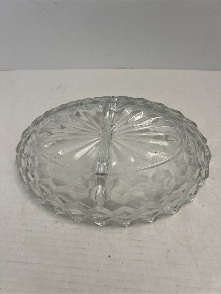 Glass Divided Candy Dish Or Nut Dish