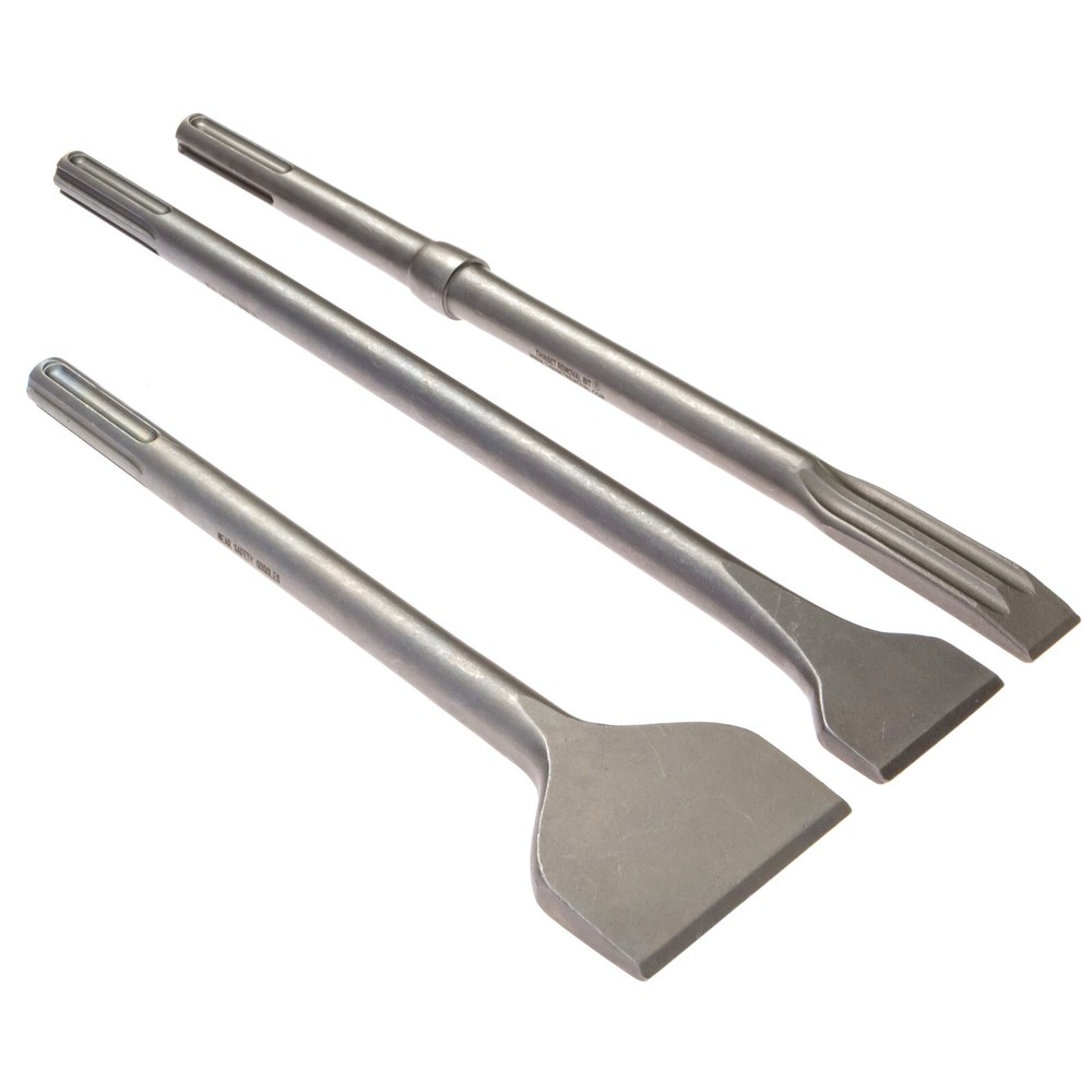 5 PACK- Thinset Removal Bit - 3 Piece SDS Max Chisel Set (15 TOTAL PIECES)