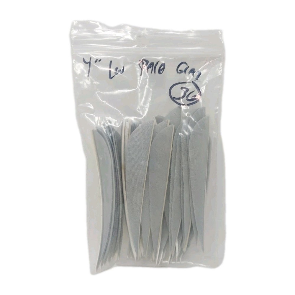 36 Count Archery Arrow Feathers 4" Left Wing: Parabolic Gray
