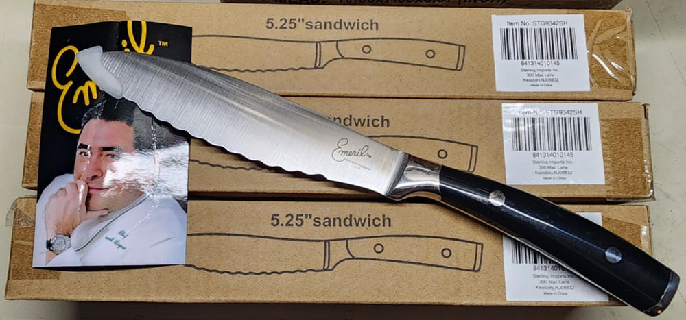 Emeril Sandwich Knife 5.25" Blade 9.5" Length Black Handle