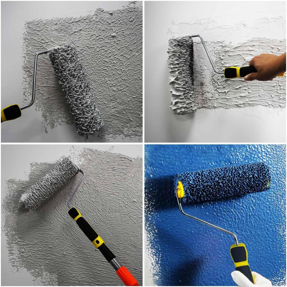 XWADJCD 9 Inch Drywall Compound Roller, Texture Roller 9 Inch, Yellow