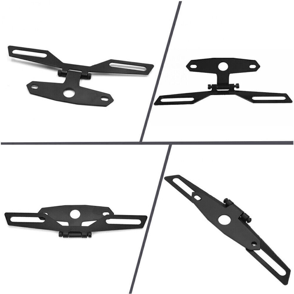 Motorcycle Adjustable Folding License Plate Bracket Stand Tag Tail Light Holder