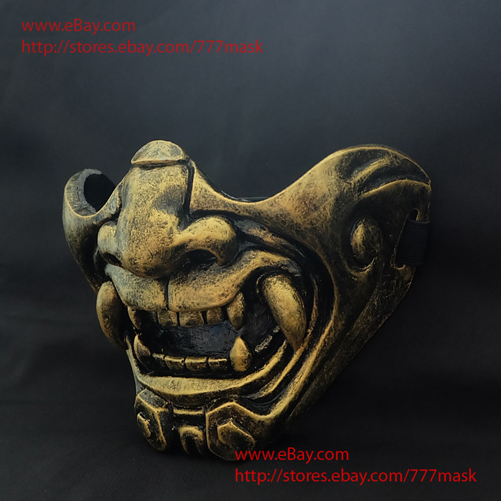 Oni Airsoft Mask Paintball BB Gun Half Face Devil Demon Evil Samurai Noh MA232