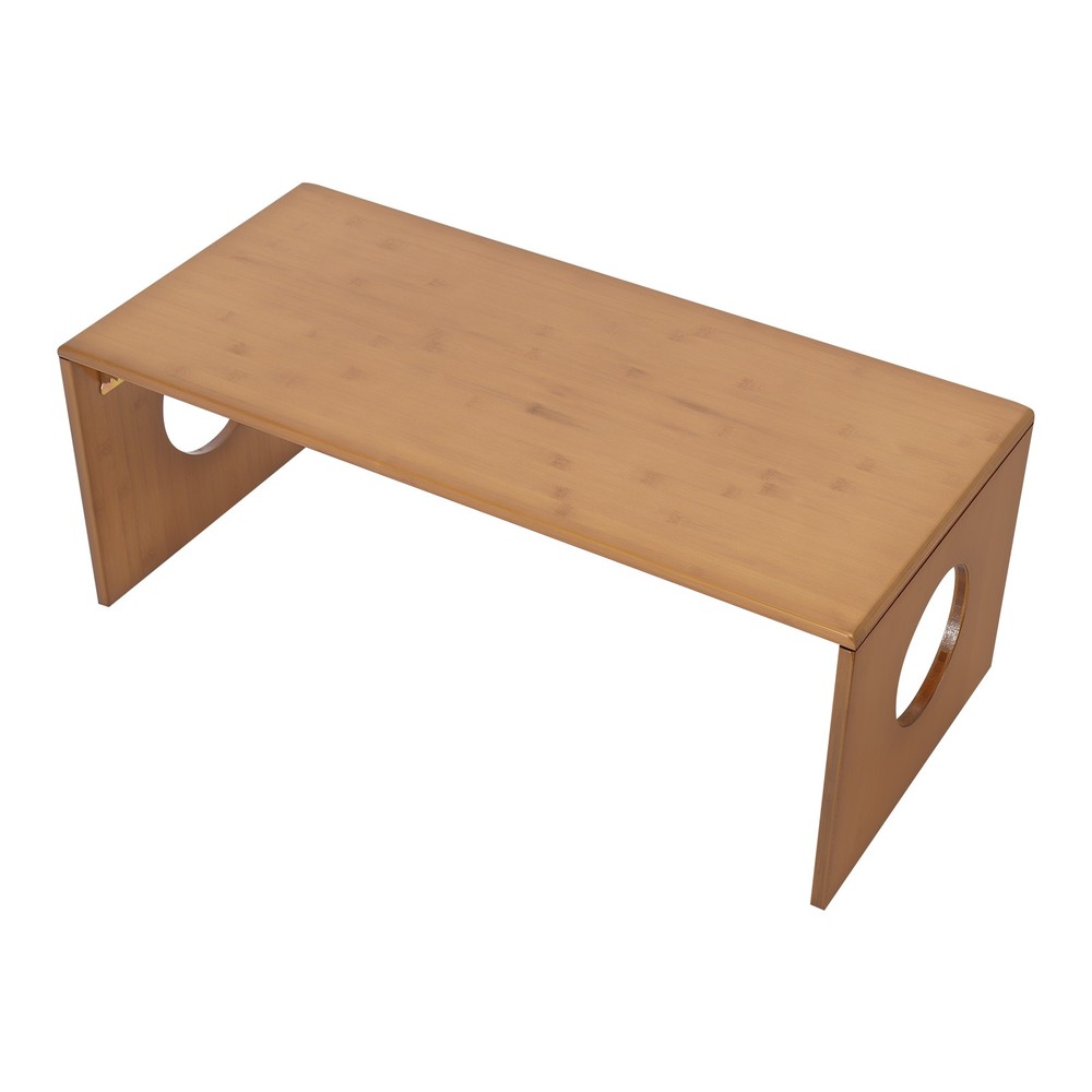 Folding Floor Coffee Table Brown Low Coffee Table Bamboo Portable Coffee Table