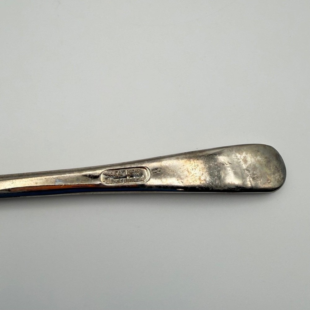 Vintage Italian Silverplated Serving Spoon Fork Fancy Engraved Handle Elegant