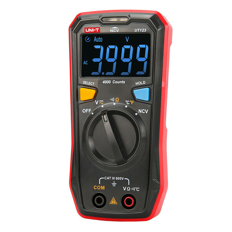 UNI-T UT123 Mini Digital Multimeter Auto Range Data hold AC DC Volt Meter