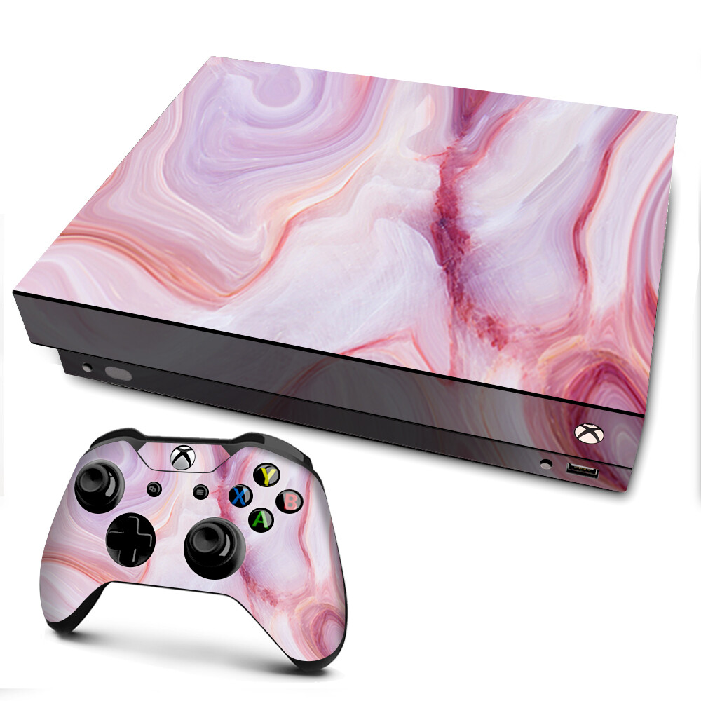 Xbox One X Console Skins Decal Wrap ONLY Pink Stone Marble Geode