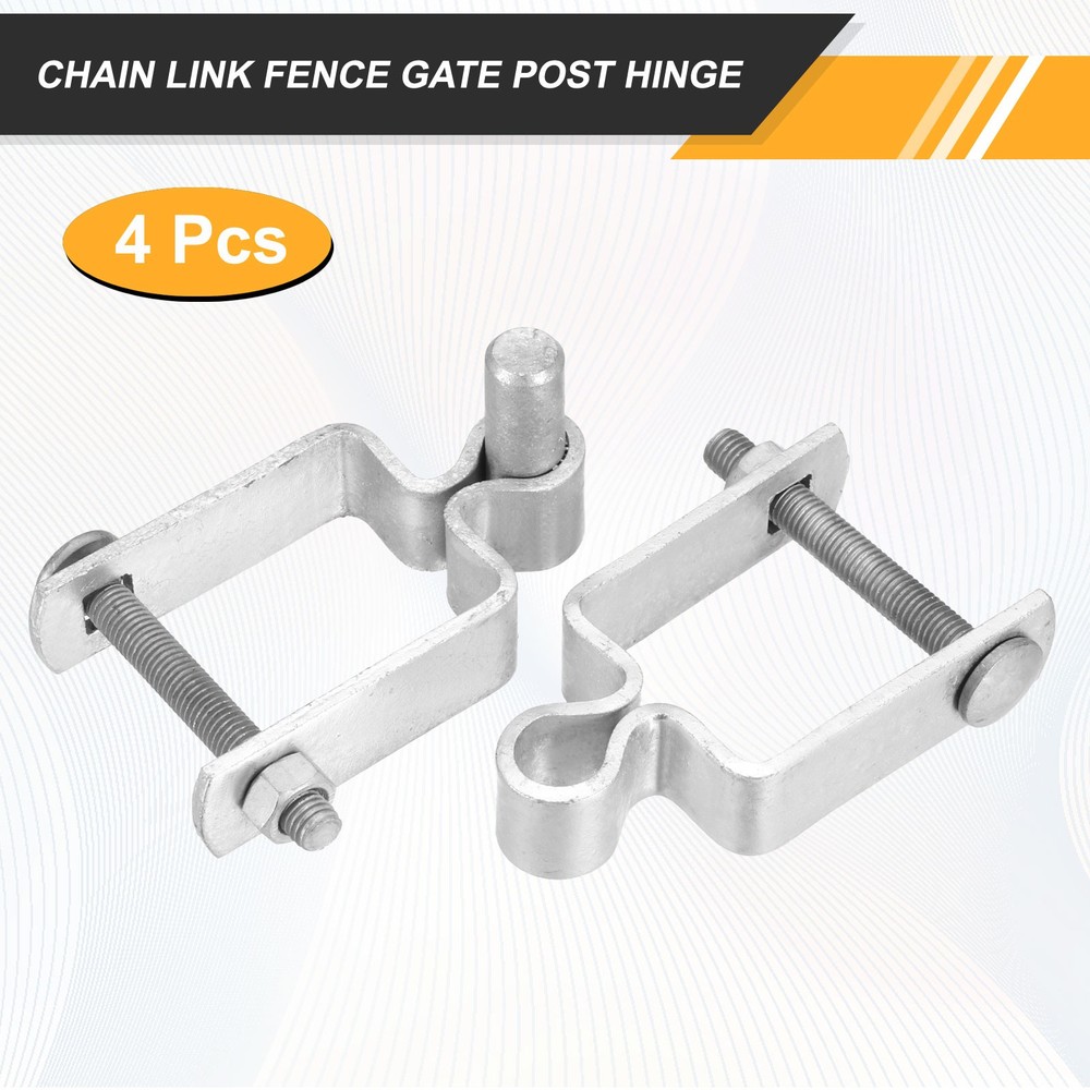 4Pcs 2"x2" Chain Link Fence Gate Post Hinge with Bolt&Nut for Square Pipe