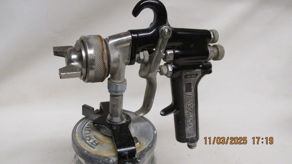 Binks model 7 spray gun w/ 36sd tip nozzle and cup