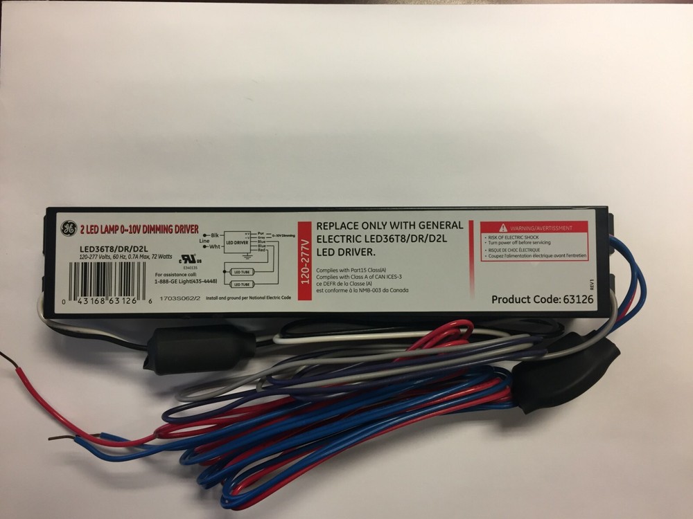 GE LED36T8/DR/D2L  LED DRIVER  PRODUCT CODE 63126