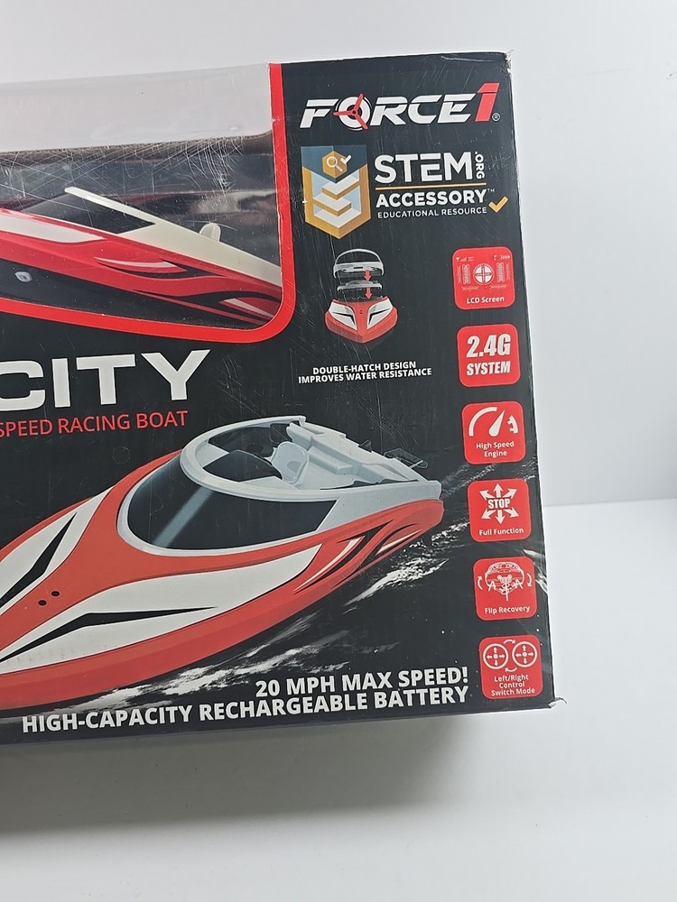 Force1 Radio Control Full Function Speed Boat for Pools Lakes 20mph Racing