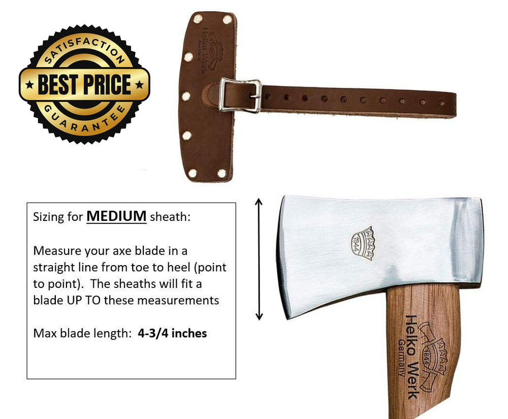 Helko Werk Leather Axe Sheath (Medium) - Geniune Medium, black