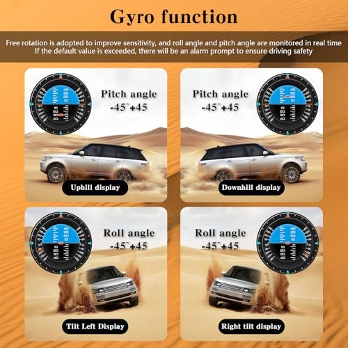 Obd2 Gauge Display Heads Up Display 4.3-inch TFT LCD Screen Multi-Function