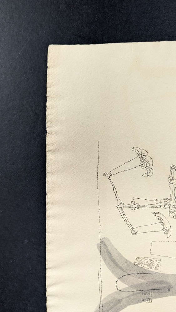 Fritz Kreidt, abstract room composition, drawing, unsigned