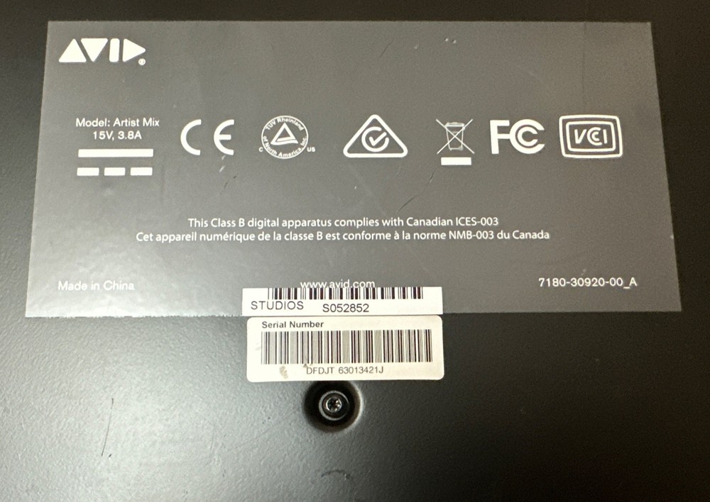 Avid Artist Mix Control Surface 8 Fader DAW Controller Pro Tools EUCON FREE SHIP