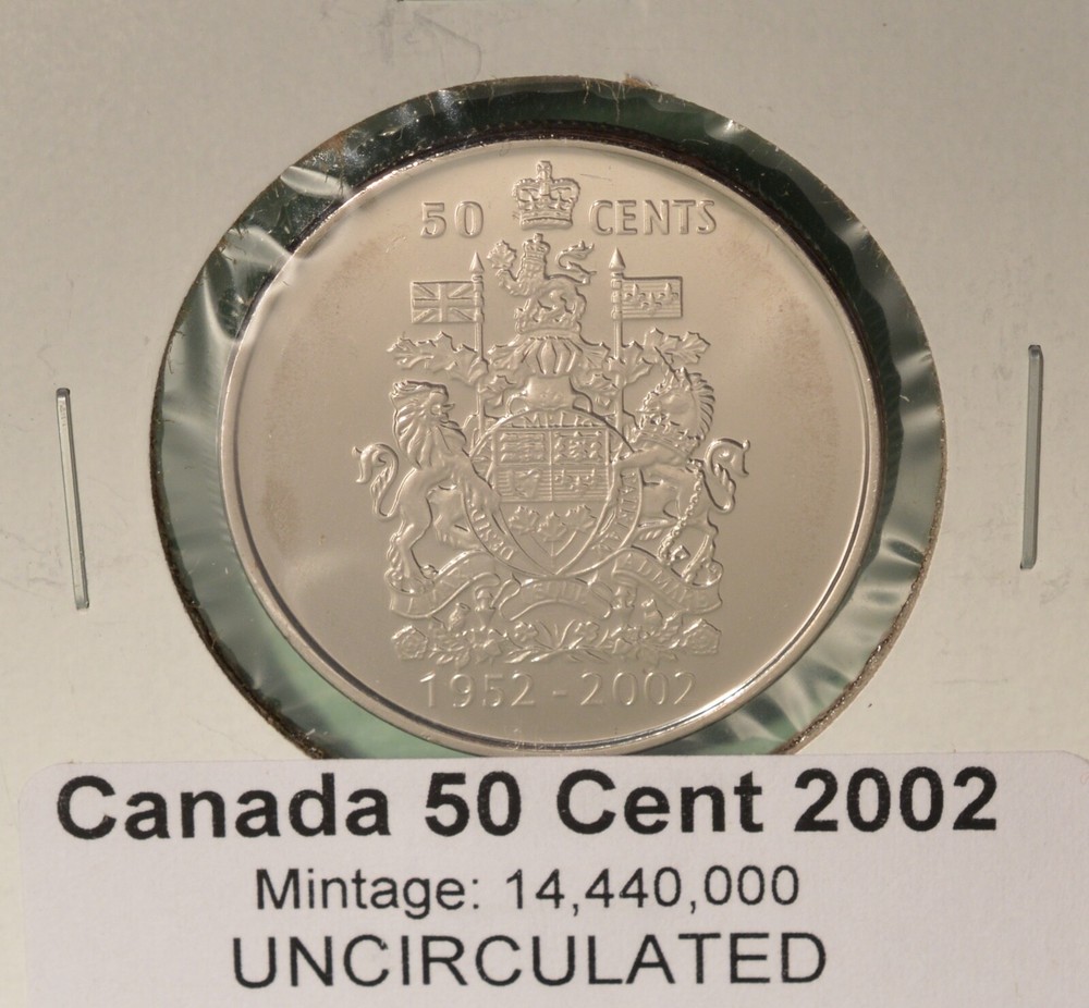2002 Canada Fifty Cent - UNCIRCULATED - from original mint roll