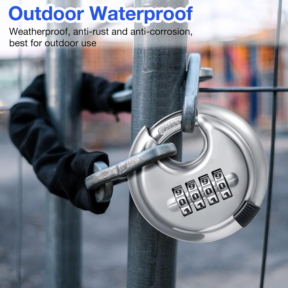 10-Pack Stainless Steel 4 Digit Combination Locks Code Disc Lock Combo Padlock