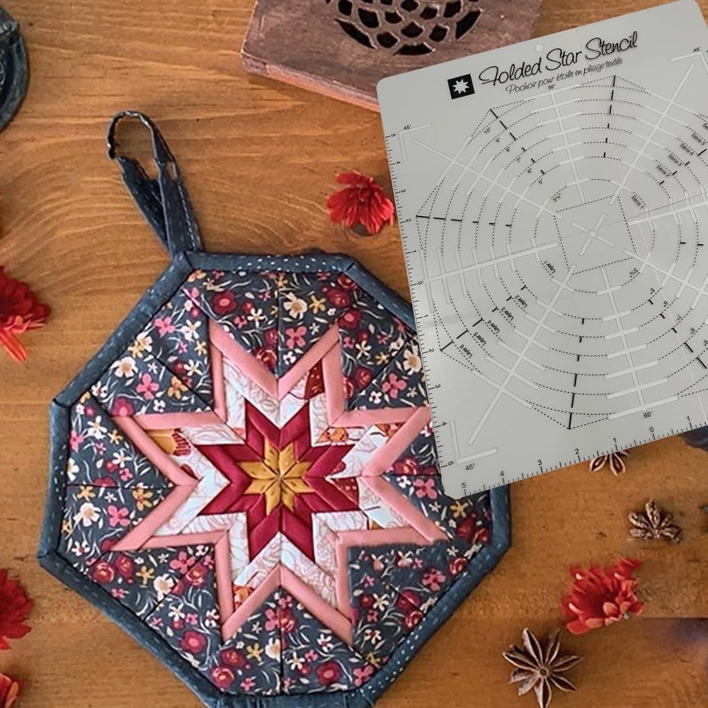 1 Pcs Folded Star Guide Stencil Sewing Quilting Template for Fabric Patchwork Pl