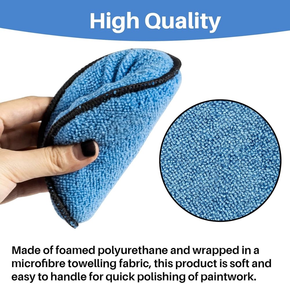 Sukh 12 Pack Microfiber Foam Car Wax Applicator Pad - Blue
