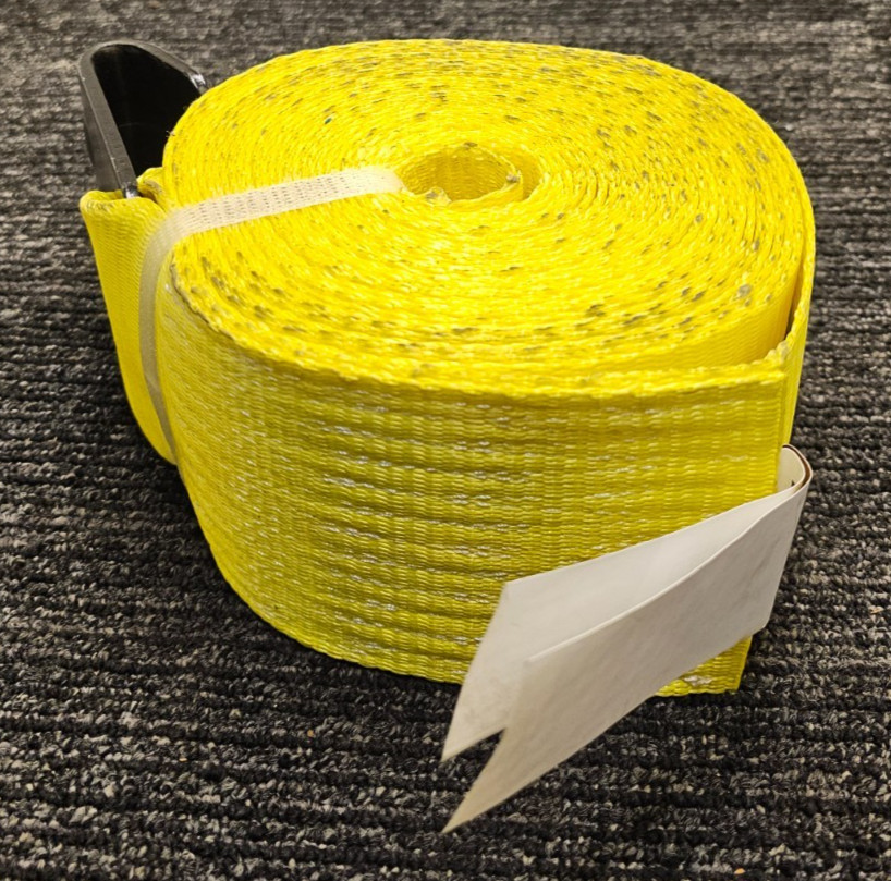 DC Cargo 430YWSFH 4-In x 30' Mall Winch Cargo Strap Flat Hook