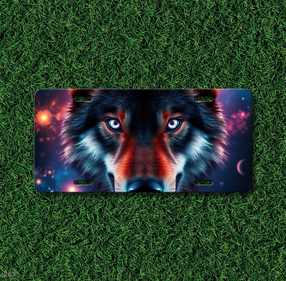Hyperrealistic Wolf License Plate Name Plate Universal Fit Plate Unique Gift