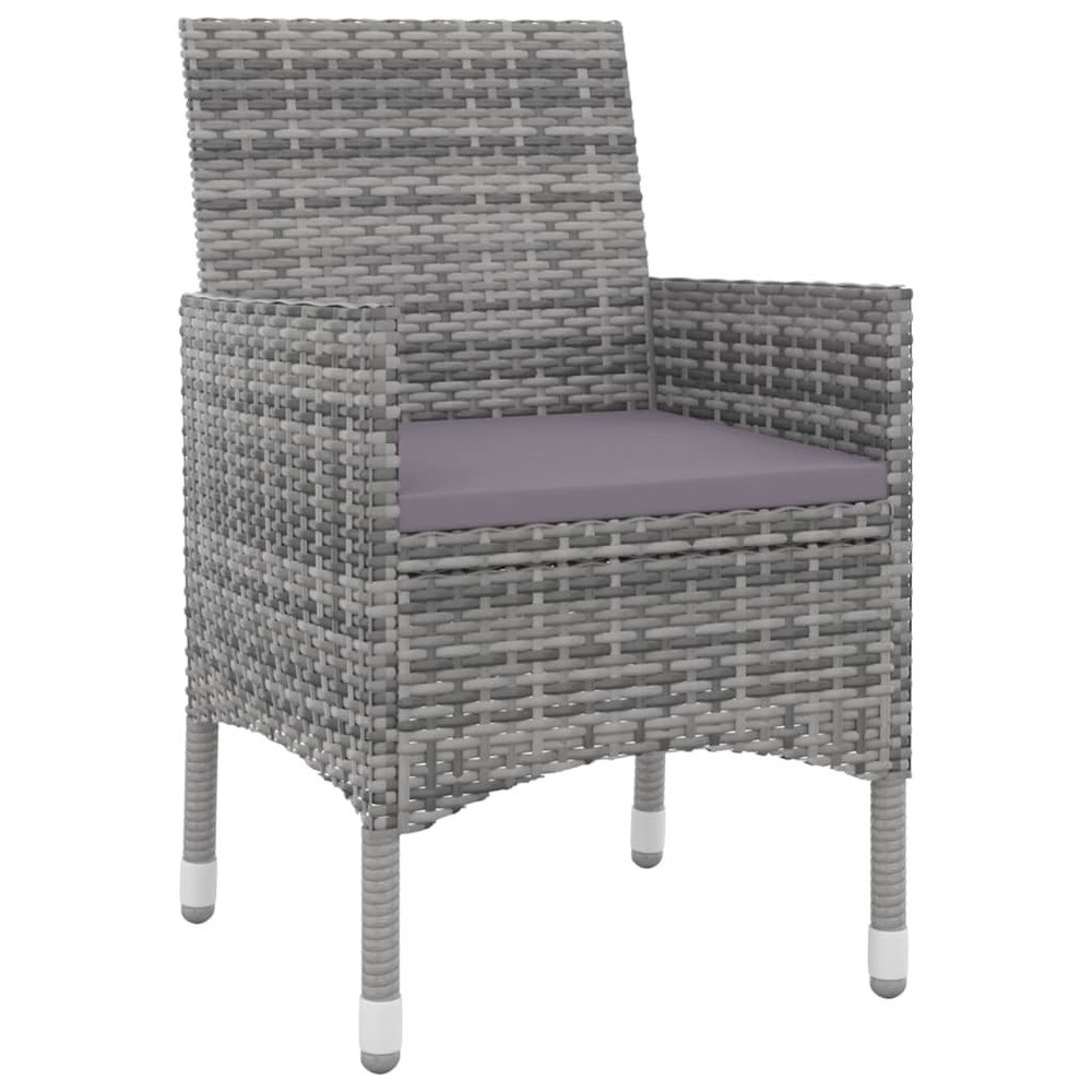 Garden Dining Set Grey, Dark grey, Black