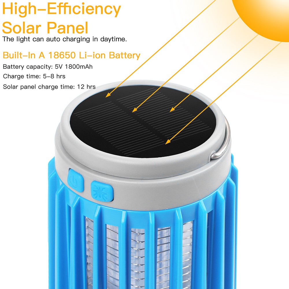 Electronic Solar Mosquito Killer Lamp USB Hanging Light Fly Bug Insect Zapper