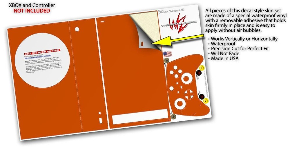 Skins XBOX Series S Console Controller Solids Collection Burnt Orange