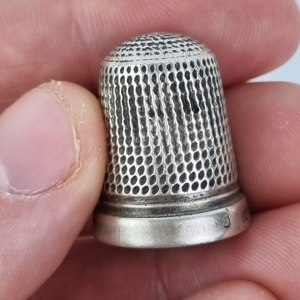 Antique Solid Silver Thimble Birmingham 1916 James Swann