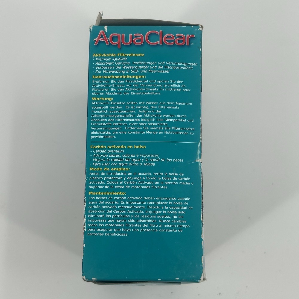 Aquarium Activated Carbon Filter Inserts Size 50 3 count AquaClear Fast Shipping