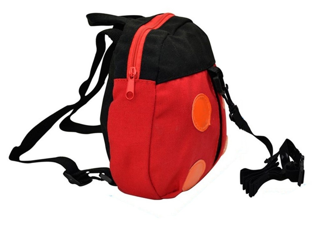 Kids Backpack w/ Chest Strap Leash Candy Toy Bag Ladybug Pattern