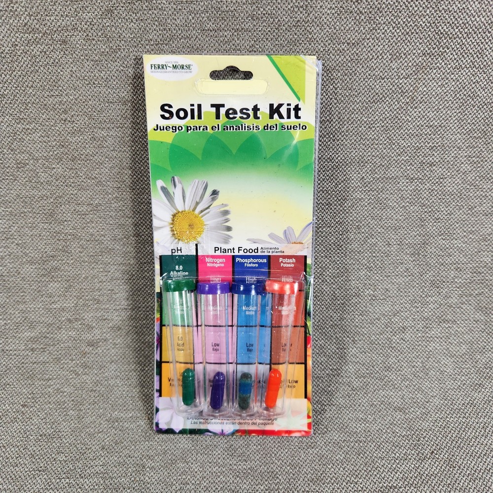 NEW! FERRY MORSE Soil Test Kit For pH Nitrogen Phosphorus & Potash