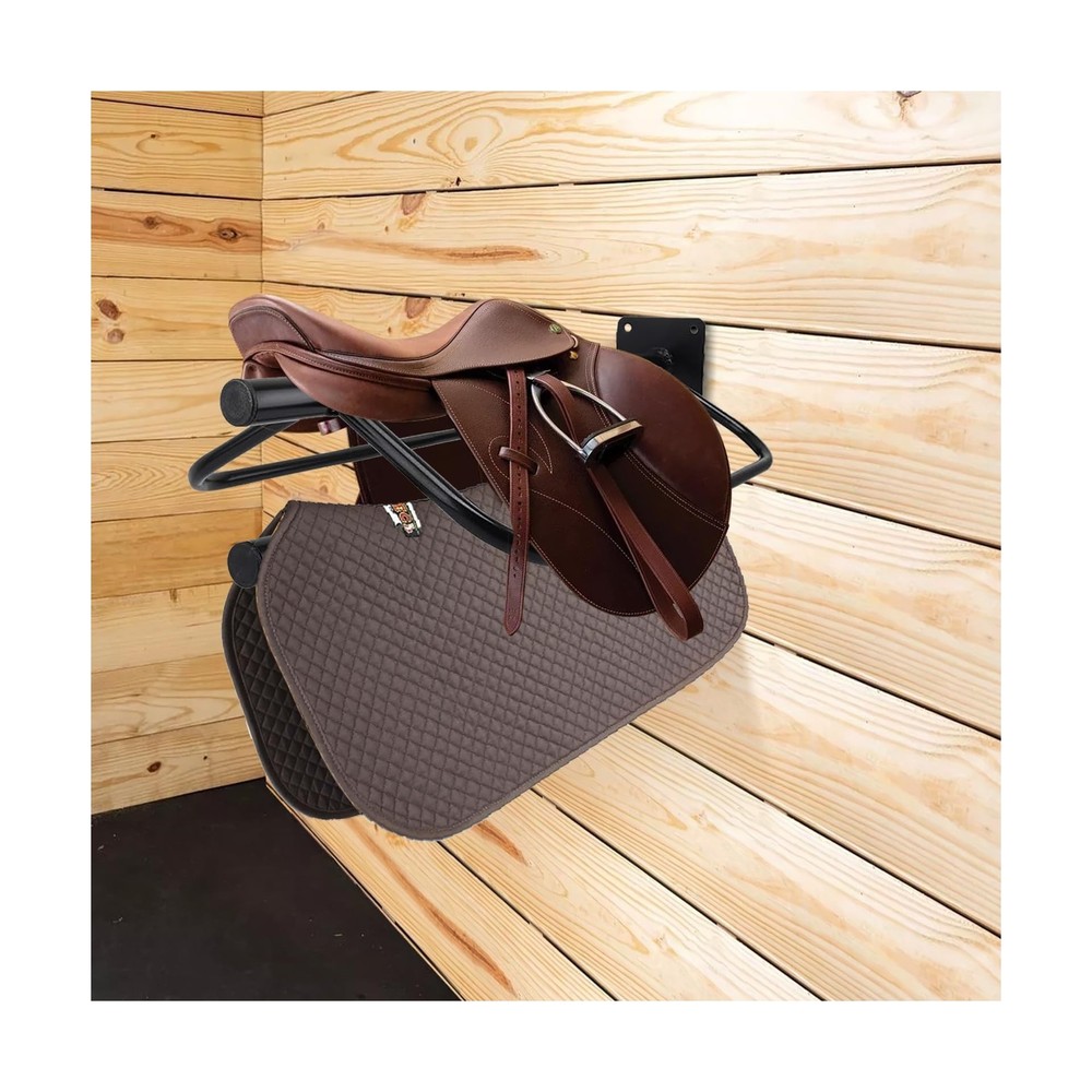 4 Pack Saddle Rack with Pad Bar,Heavy Duty Wall Mounted Saddle Stand Saddle P...