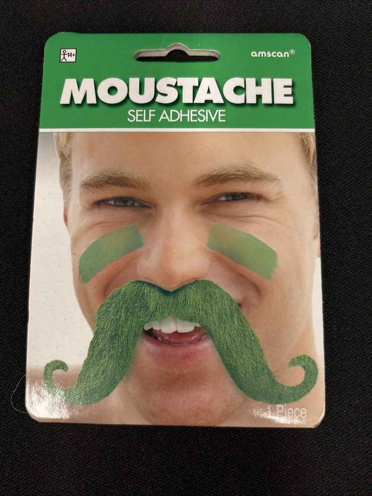 Green Auto Adhesive Mustache