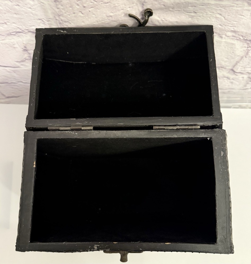Vintage Reptile Pattern Storage Trunk Box Rustic Decorative Keepsake Chest 11.5”
