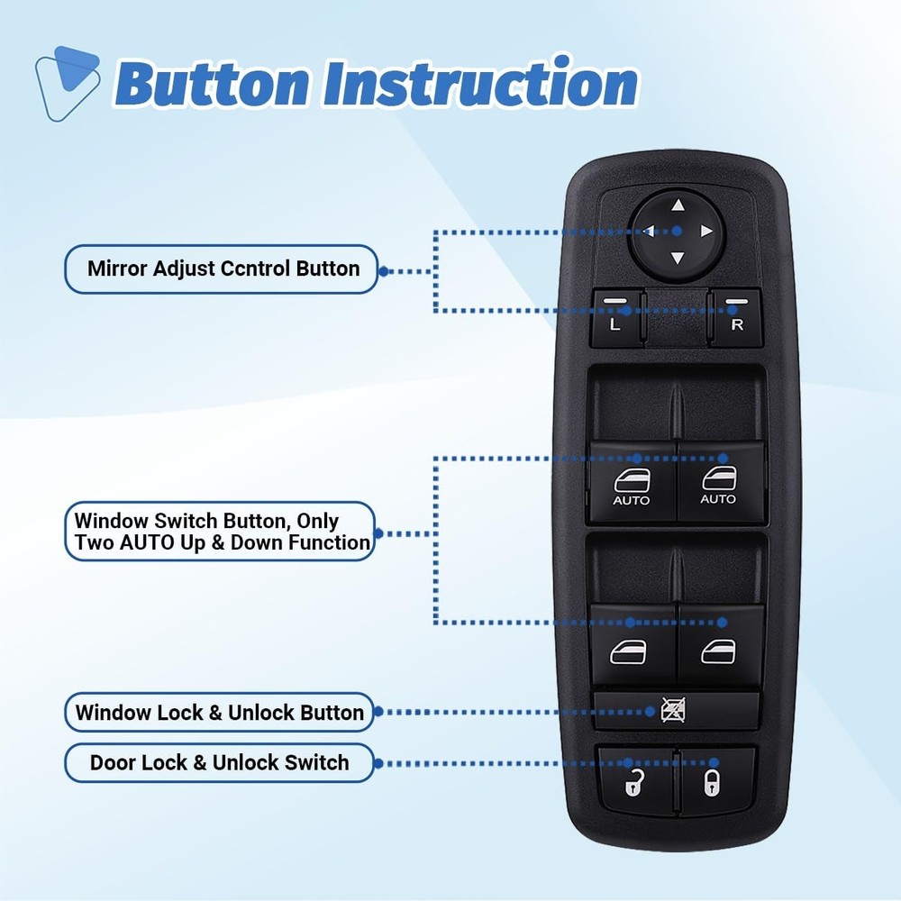 Obaee Master Power Window Switch Door Lock Main Control Button Front Left Driver
